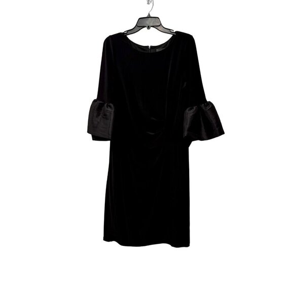 New Adrianna Papell Size US 14 Stretch 3/4 Bell Sleeve Ruched Waist Sheath Dress - Picture 1 of 13